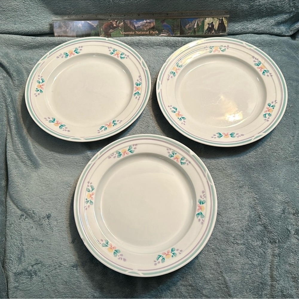 Soho Gardens Fairwinds Condon Norman design small Floral Dinner Plates Set of 3